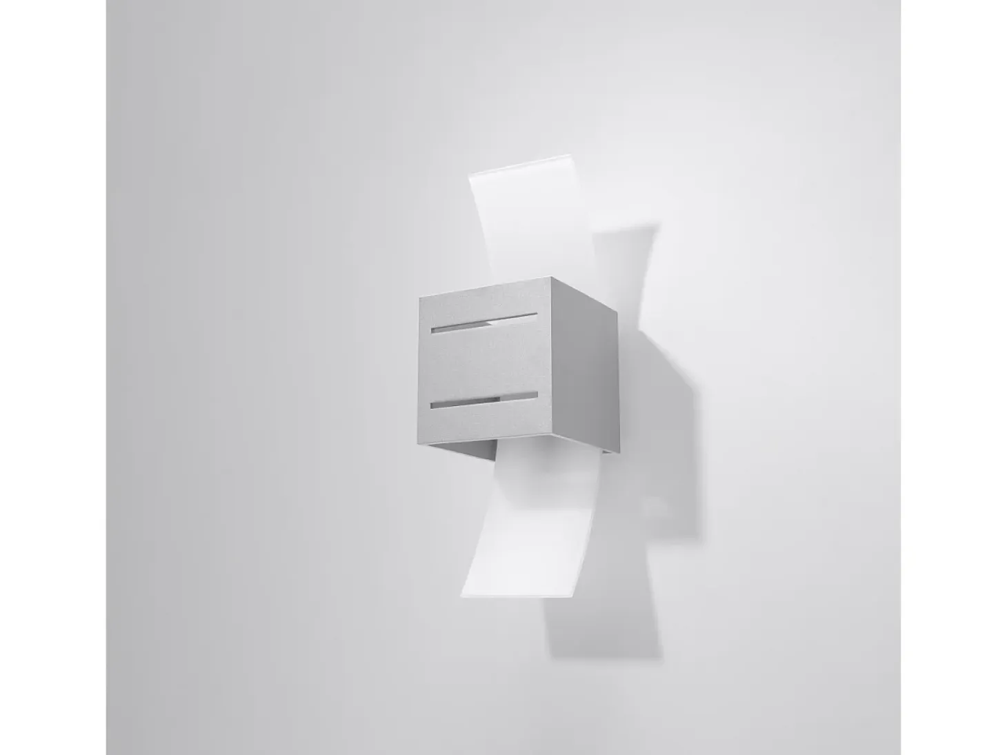 Lámparas de pared Solenix moderno de aluminio/vidrio - 1 fuentes luminosas 3000K - L.10 x A.30 cm - gris