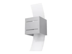 Lámparas de pared Solenix moderno de aluminio/vidrio - 1 fuentes luminosas 3000K - L.10 x A.30 cm - gris