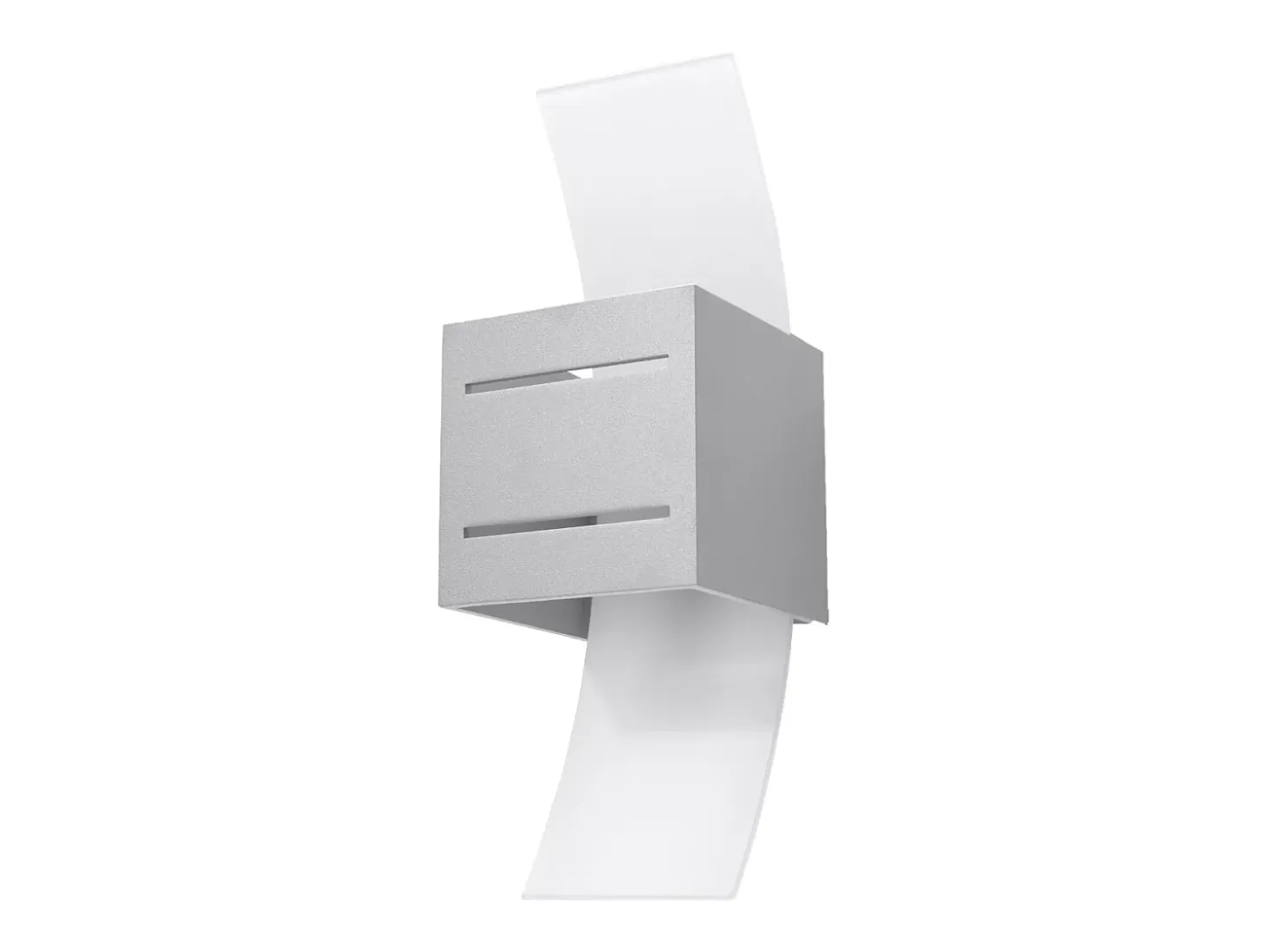 Lámparas de pared Solenix moderno de aluminio/vidrio - 1 fuentes luminosas 3000K - L.10 x A.30 cm - gris