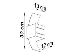 Lámparas de pared Solenix moderno de aluminio/vidrio - 1 fuentes luminosas 3000K - L.10 x A.30 cm - blanco
