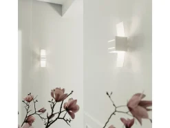 Lámparas de pared Solenix moderno de aluminio/vidrio - 1 fuentes luminosas 3000K - L.10 x A.30 cm - blanco