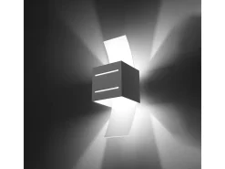Lámparas de pared Solenix moderno de aluminio/vidrio - 1 fuentes luminosas 4000K - L.10 x A.30 cm - blanco