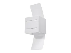 Lámparas de pared Solenix moderno de aluminio/vidrio - 1 fuentes luminosas 4000K - L.10 x A.30 cm - blanco