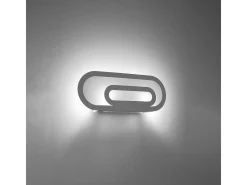 Lámparas de pared Solutix moderno de acero/PVC - 2 fuentes luminosas 4000K - L.40 x A.15 cm - blanco