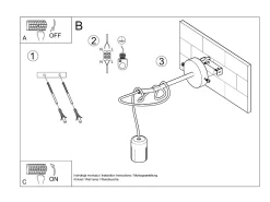 Lámparas de pared Speis desván de tela/acero - 1 fuentes luminosas 4000K - L.8 x A.100 cm - negro