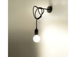 Lámparas de pared Speis desván de tela/acero - 1 fuentes luminosas 4000K - L.8 x A.100 cm - negro