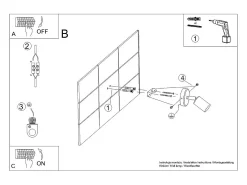 Lámparas de pared Synfex minimalista de acero - 1 fuentes luminosas 4000K - L.8 x A.14 cm - negro
