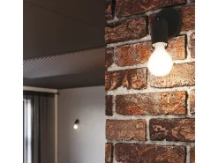Lámparas de pared Synfex minimalista de acero - 1 fuentes luminosas 3000K - L.8 x A.14 cm - negro