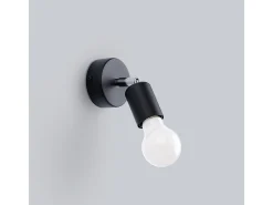 Lámparas de pared Synfex minimalista de acero - 1 fuentes luminosas 3000K - L.8 x A.14 cm - negro