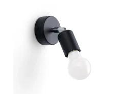 Lámparas de pared Synfex minimalista de acero - 1 fuentes luminosas 3000K - L.8 x A.14 cm - negro