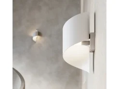 Lámparas De Pared Talassa Moderno De Acero - 1 Fuentes Luminosas - L.15 X A.31 Cm - Blanco
