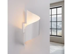 Lámparas De Pared Talassa Moderno De Acero - 1 Fuentes Luminosas - L.15 X A.31 Cm - Blanco