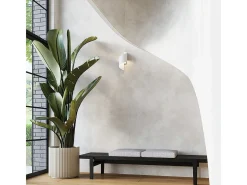 Lámparas De Pared Talassa Moderno De Acero - 1 Fuentes Luminosas - L.15 X A.31 Cm - Blanco
