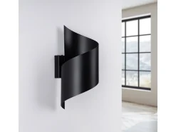 Lámparas De Pared Talassa Moderno De Acero - 1 Fuentes Luminosas - L.15 X A.31 Cm - Negro