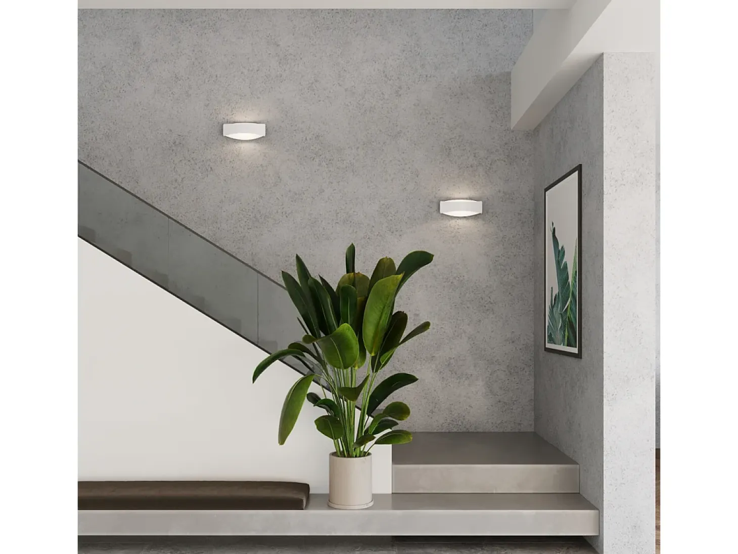 Lámparas De Pared Toni Moderno De Acero - 1 Fuentes Luminosas - L.12 X A.12 Cm - Blanco