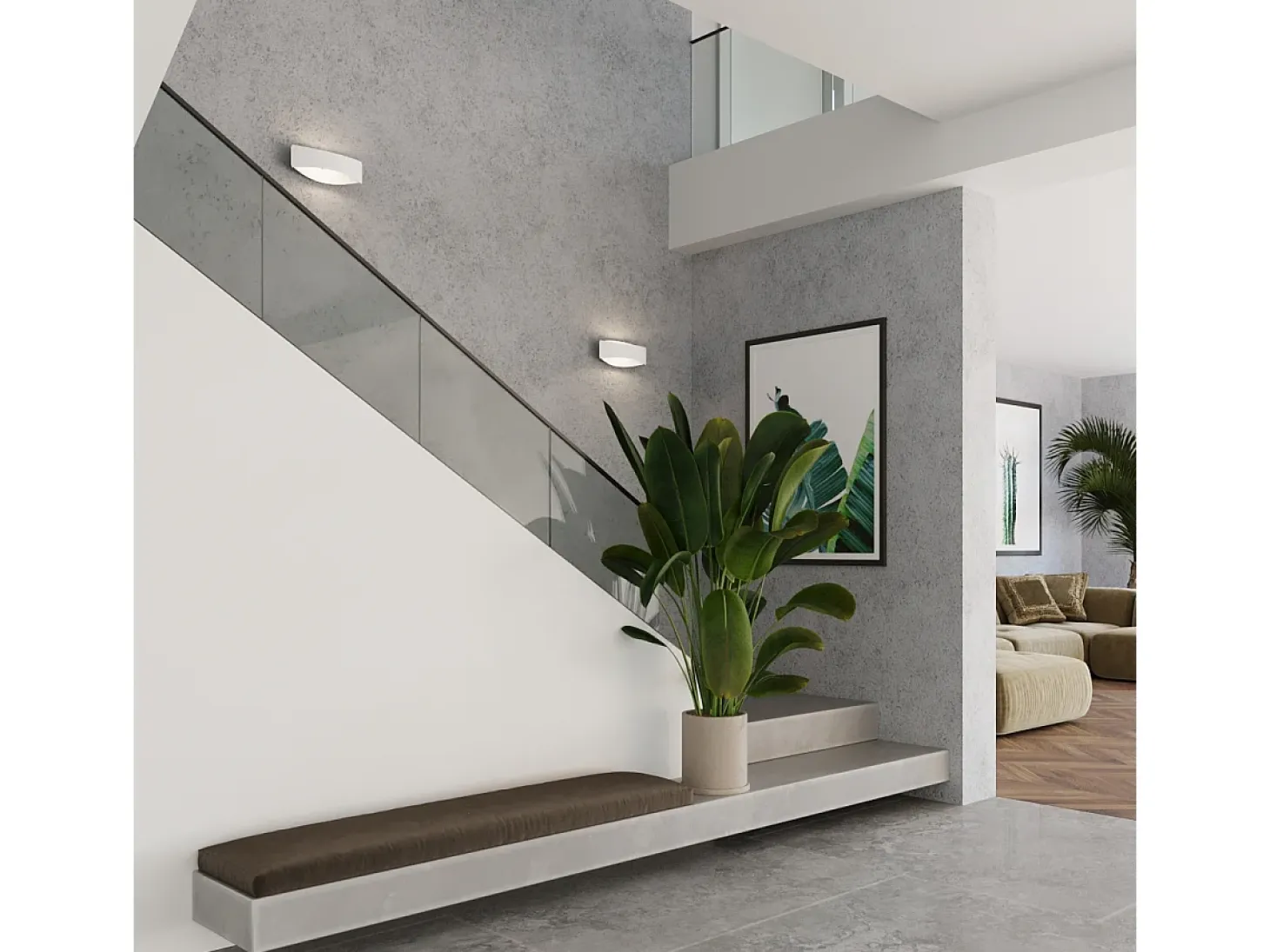 Lámparas De Pared Toni Moderno De Acero - 1 Fuentes Luminosas - L.12 X A.12 Cm - Blanco