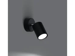 Lámparas de pared Torim minimalista de acero - 1 fuentes luminosas 4000K - L.8 x A.18,5 cm - negro