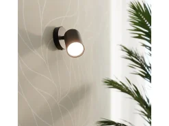 Lámparas de pared Torim minimalista de acero - 1 fuentes luminosas 4000K - L.8 x A.18,5 cm - negro