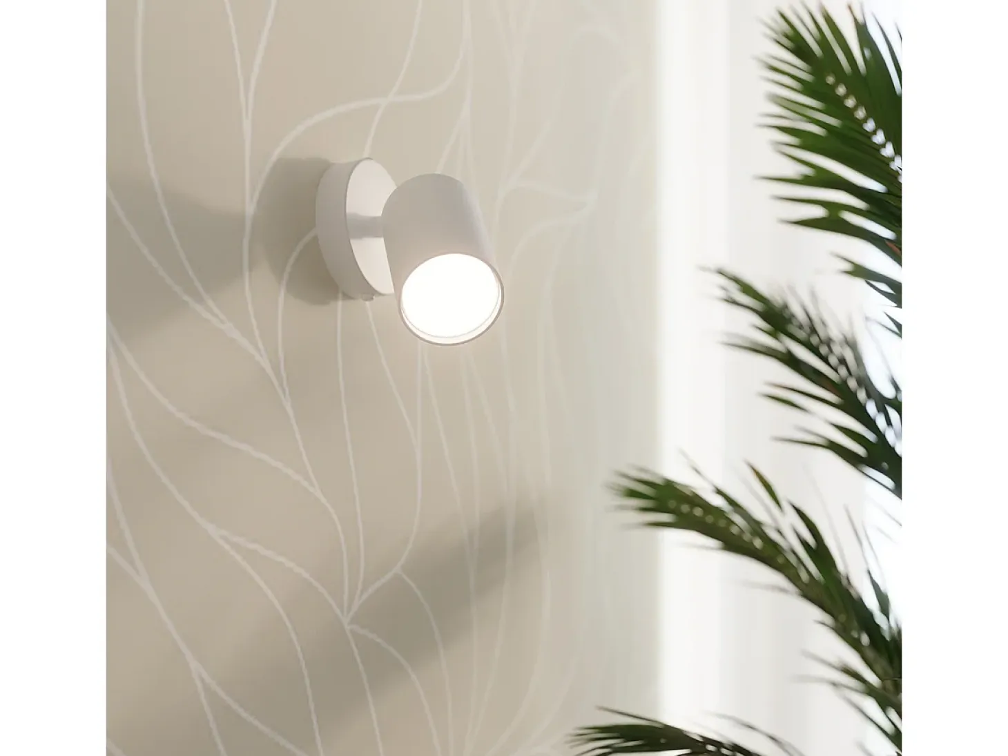 Lámparas de pared Torim minimalista de acero - 1 fuentes luminosas 3000K - L.8 x A.18,5 cm - blanco