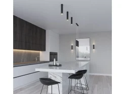 Lámparas de pared Toris moderno de acero - 2 fuentes luminosas 4000K - L.6 x A.30 cm - negro