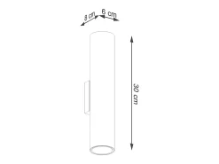 Lámparas de pared Toris moderno de acero - 2 fuentes luminosas 4000K - L.6 x A.30 cm - brillo dorado