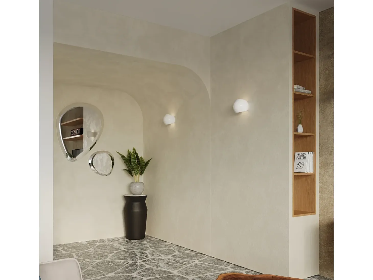 Lámparas de pared Torix moderno de cerámica - 1 fuentes luminosas 4000K - L.17 x A.14,5 cm - blanco