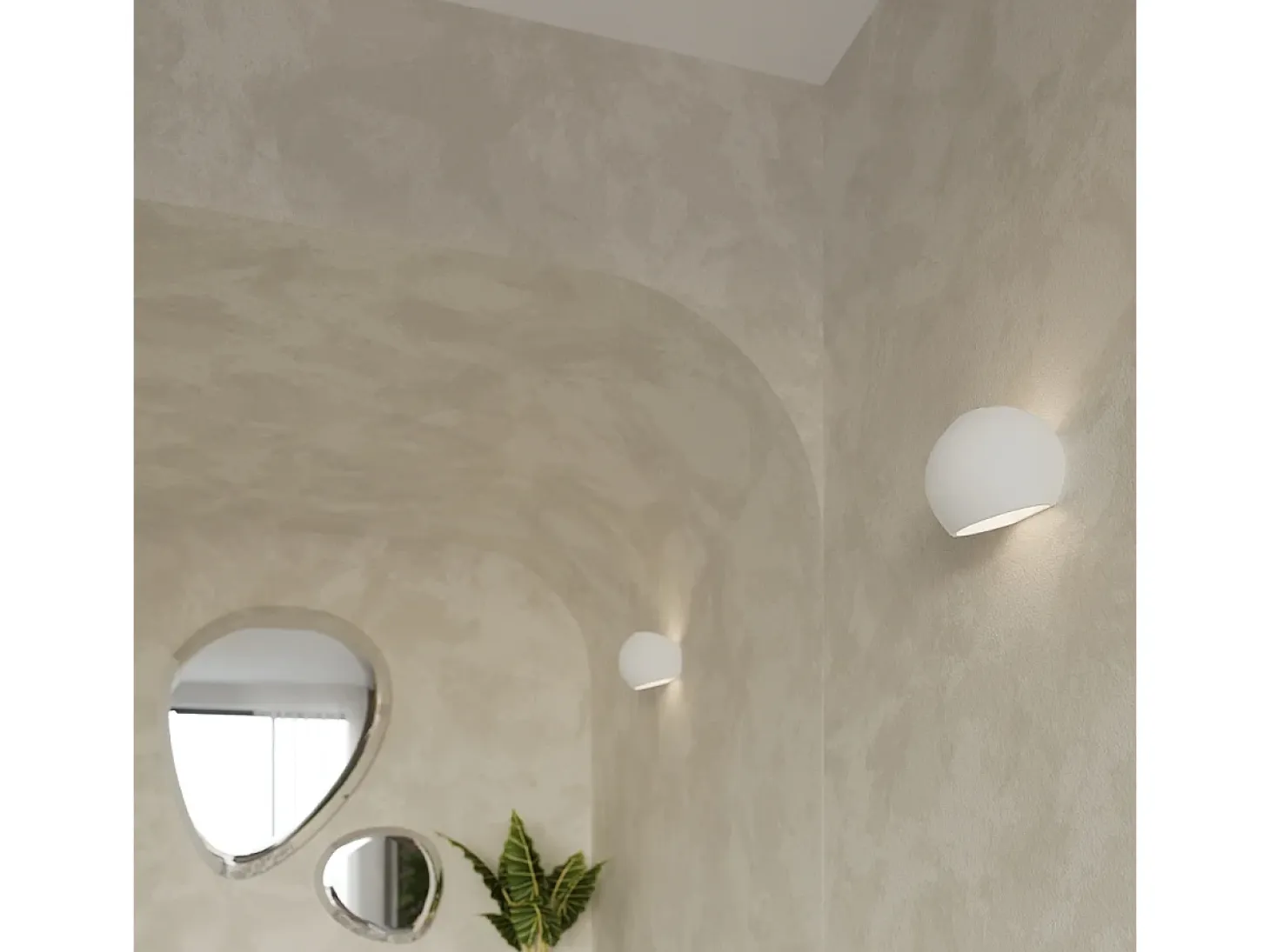 Lámparas de pared Torix moderno de cerámica - 1 fuentes luminosas 4000K - L.18 x A.14,5 cm - blanco