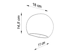 Lámparas de pared Torix moderno de cerámica - 1 fuentes luminosas 4000K - L.18 x A.14,5 cm - blanco
