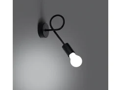 Lámparas de pared Varilex industrial de acero - 1 fuentes luminosas 4000K - L.23 x A.19 cm - negro