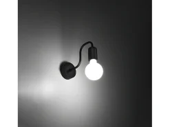 Lámparas De Pared Vector Industrial De Acero - 1 Fuentes Luminosas - L.8,5 X A.20 Cm - Negro