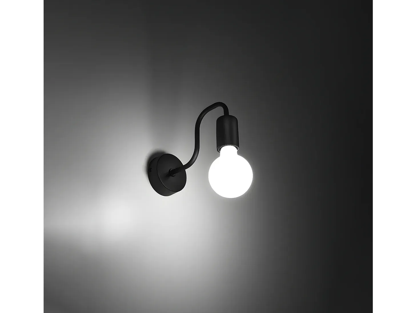 Lámparas De Pared Vector Industrial De Acero - 1 Fuentes Luminosas - L.8,5 X A.20 Cm - Negro