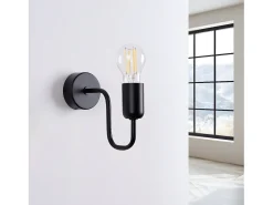 Lámparas De Pared Vector Industrial De Acero - 1 Fuentes Luminosas - L.8,5 X A.20 Cm - Negro