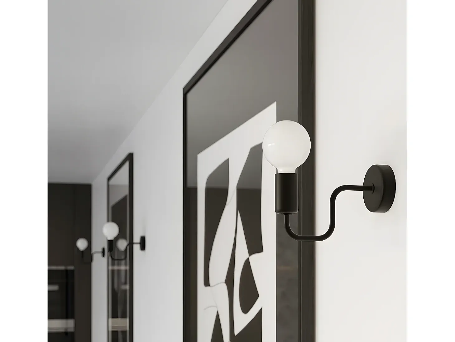 Lámparas De Pared Vector Industrial De Acero - 1 Fuentes Luminosas - L.8,5 X A.20 Cm - Negro