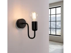 Lámparas De Pared Vector Industrial De Acero - 1 Fuentes Luminosas - L.8,5 X A.20 Cm - Negro