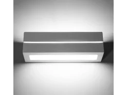Lámparas De Pared Vega Moderno De Cerámica - 1 Fuentes Luminosas - L.32,5 X A.9,5 Cm - Blanco