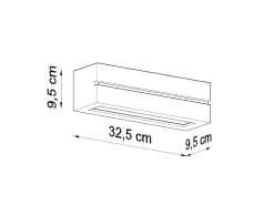 Lámparas De Pared Vega Moderno De Cerámica - 1 Fuentes Luminosas - L.32,5 X A.9,5 Cm - Blanco
