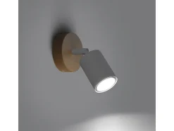 Lámparas De Pared Verdo Moderno De Acero/Madera - 1 Fuentes Luminosas - L.16 X A.16 Cm - Madera Blanca