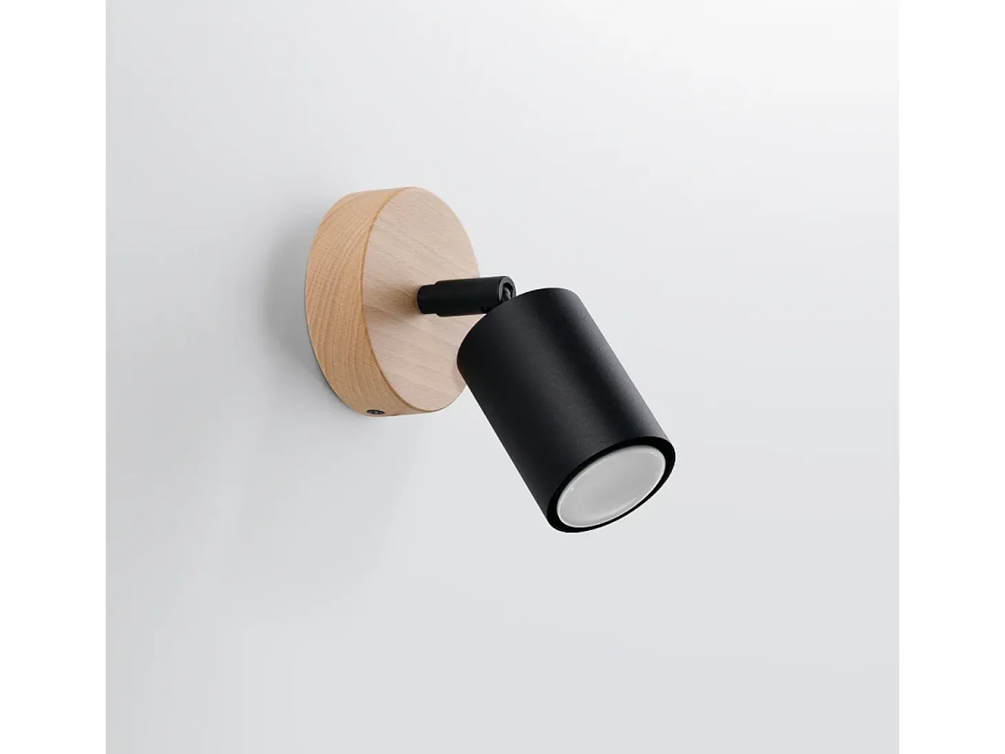 Lámparas De Pared Verdo Moderno De Acero/Madera - 1 Fuentes Luminosas - L.16 X A.16 Cm - Madera Negra