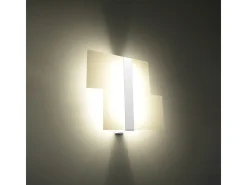Lámparas de pared Verre moderno de acero/vidrio - 2 fuentes luminosas 4000K - L.39 x A.28 cm - blanco