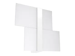 Lámparas de pared Verre moderno de acero/vidrio - 2 fuentes luminosas 4000K - L.39 x A.28 cm - blanco