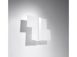 Lámparas de pared Verre moderno de acero/vidrio - 2 fuentes luminosas 3000K - L.39 x A.28 cm - blanco