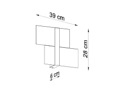 Lámparas de pared Verre moderno de acero/vidrio - 2 fuentes luminosas 4000K - L.39 x A.28 cm - cromo/blanco