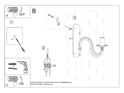 Lámparas de pared Vivow moderno de acero - 1 fuentes luminosas 4000K - L.6 x A.25 cm - negro