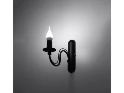 Lámparas de pared Vivow moderno de acero - 1 fuentes luminosas 4000K - L.6 x A.25 cm - negro