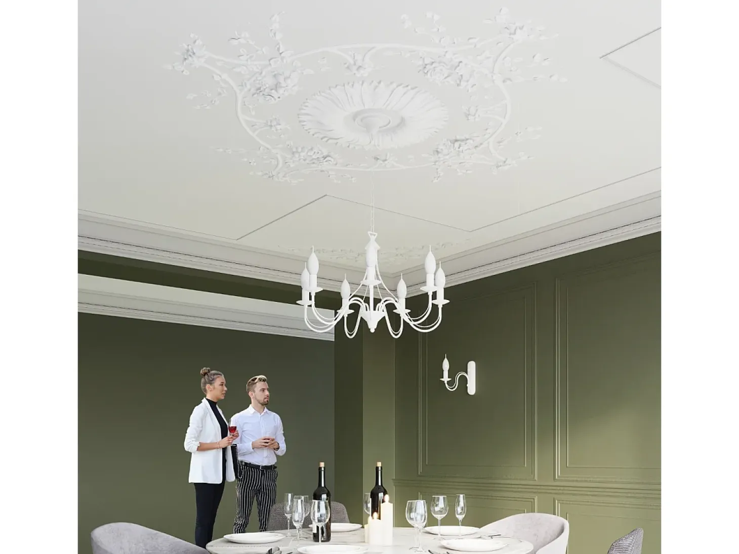 Lámparas de pared Vivow moderno de acero - 1 fuentes luminosas 4000K - L.6 x A.25 cm - blanco