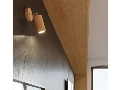 Lámparas de pared Vorix escandinavo de madera - 1 fuentes luminosas 4000K - L.10 x A.20 cm - madera natural