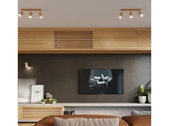 Lámparas de pared Vorix escandinavo de madera - 1 fuentes luminosas 4000K - L.10 x A.20 cm - madera natural