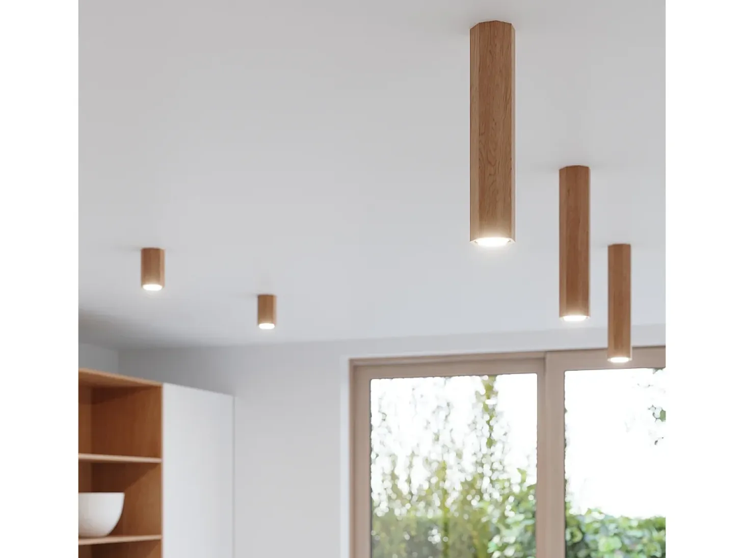 Lámparas de pared Xenor escandinavo de madera - 1 fuentes luminosas 3000K - L.8 x A.17,5 cm - roble