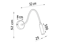Lámparas de pared Xilar moderno de acero - 1 fuentes luminosas 4000K - L.8 x A.52 cm - negro