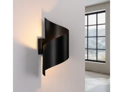 Lámparas de pared Zaltonia moderno de acero - 1 fuentes luminosas 3000K - L.15 x A.31 cm - negro